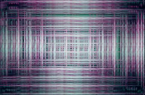 An intricate pattern of intersecting lines, primarily in shades of purple a.. Stock Illustration
