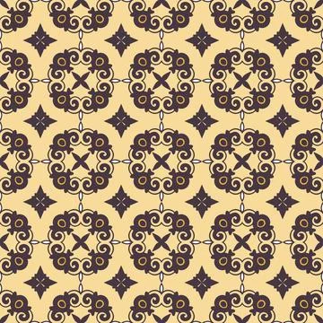 Intricate Pattern with Ornate Circular Designs Illustrazione stock