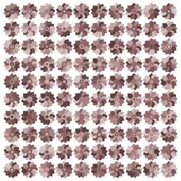 Intricate Pattern of Repeating Floral Designs in Various Shades of Brown an.. Stock Illustration