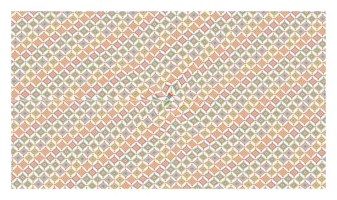 Intricate pattern of small colorful diamonds on white background, abstract .. 스톡 일러스트