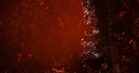 Intricate patterns in crimson hues create an intriguing visual depth Illustration