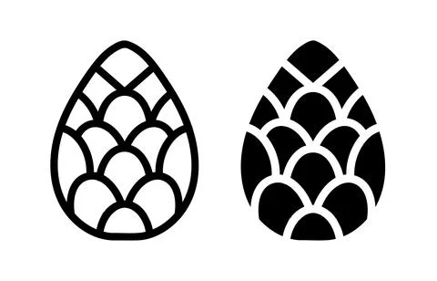 Intricate Pine Cone Illustrations in Black and White for Creative Projects Stock Illustration