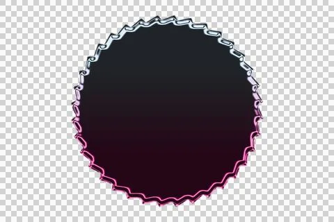 Intricate pink floral pattern border on dark background transparent background Stock Illustration