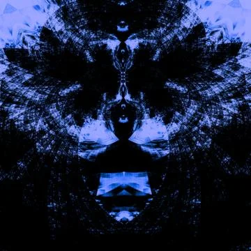 Intricate psychedelic blue background. High resolution illustration. Concept. Stock Illustration