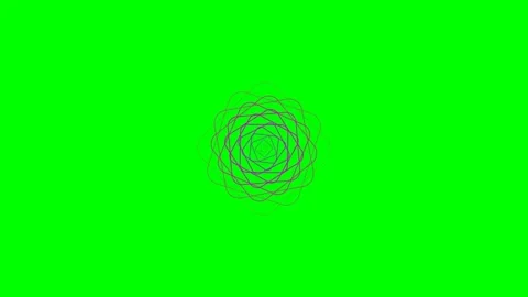 Intricate purple spiral floral pattern centered on a vibrant green background Stock Footage 340267823
