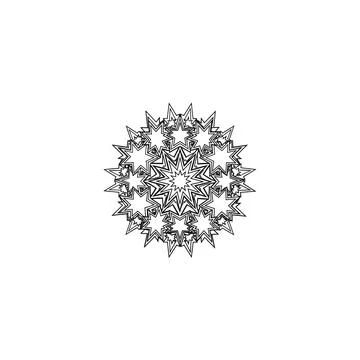 Intricate radial starburst pattern, black and white abstract 스톡 일러스트