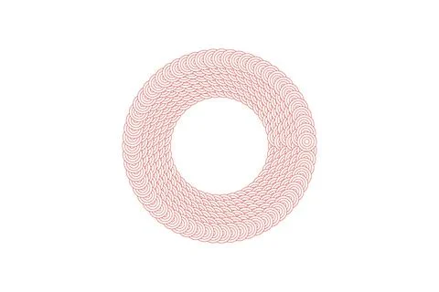 Intricate Red Circular Geometric Pattern with Concentric Arcs 스톡 일러스트