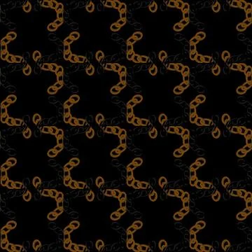 Intricate repeating pattern featuring a chain design on a dark background Stock Illustration