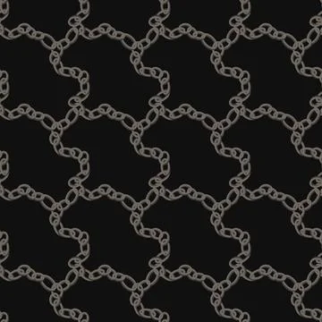 Intricate seamless textile design featuring a chain motif on a dark backgroun Stock Illustration