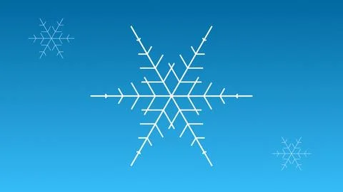 Intricate snowflake design on a blue gradient background illustration Stock Illustration