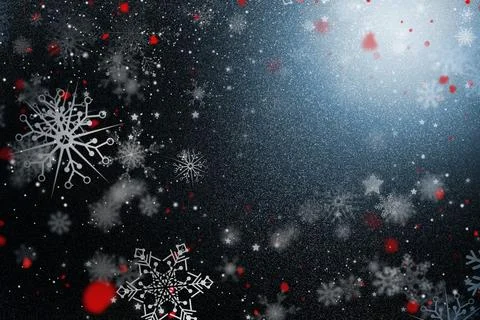 Intricate snowflake pattern is floating over dark starry gradient in flat design イラスト素材