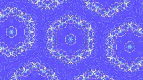 Intricate snowflake patterns on vibrant blue background. Abstract winter design Stock Illustration