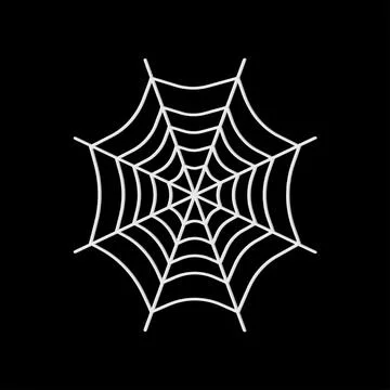 Intricate spider web on black background Illustrazione stock