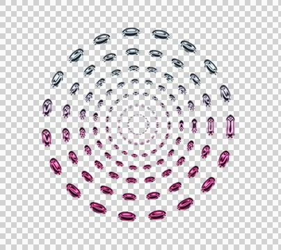 Intricate spiral pattern geometric with teal and magenta hues transparent Stock-Illustration