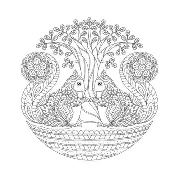 Intricate squirrel design Illustrazione stock