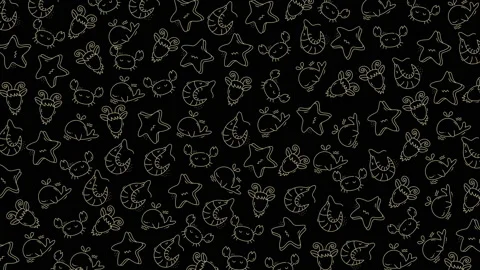 Intricate star and shell patterns on a dark textured background Stock Footage 321641350