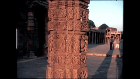Intricate Stone Pillar Stock Footage 276292511