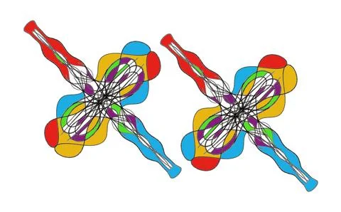 Intricate Symmetric Scribble Totems Stock Illustration