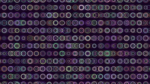 Intricate symmetrical pattern of overlapping circles on dark background Stock Footage 249453890