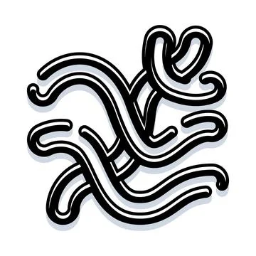 Intricate tangled lines creating abstract biological organism design Stock Illustration