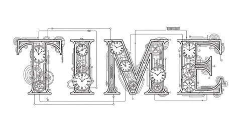 Intricate time illustration Stock Illustration