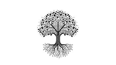 Intricate tree design Stock Illustration