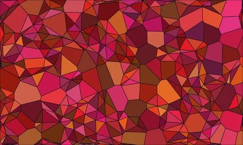 Intricate triangle mosaic pattern features warm red orange hues for energet.. 库存插图