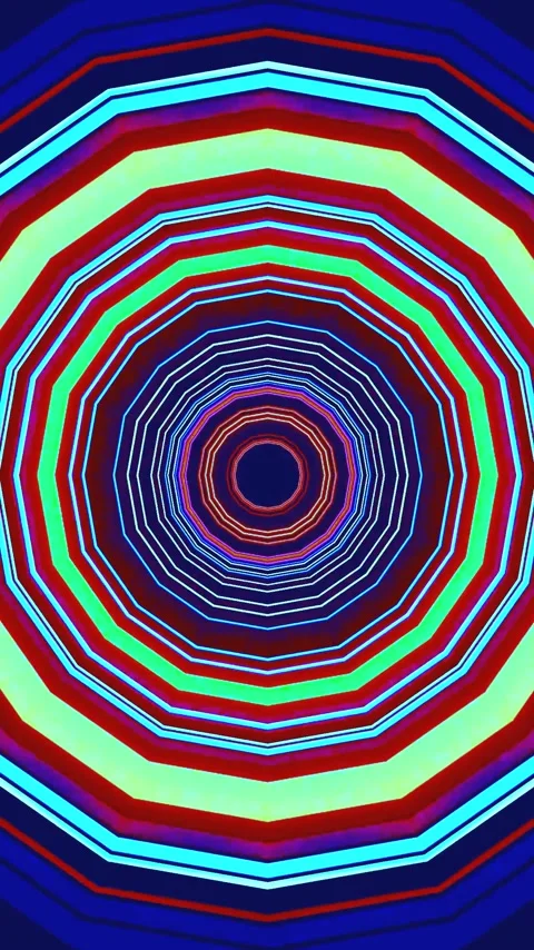 Intricate tunnel pattern video loop creates a vibrant display for screensav.. Stock Footage 321564365