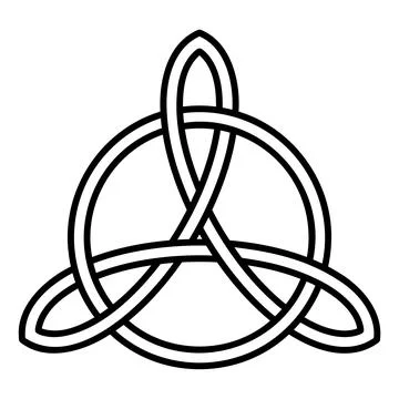 Intricate Vector Celtic Triquetra Knot with Interwoven Circular Design Symbol Stock Illustration