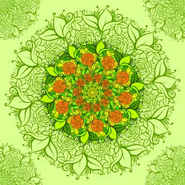 Intricate vector flower pattern. Vector floral seamless pattern in hippie boho Stock Illustration