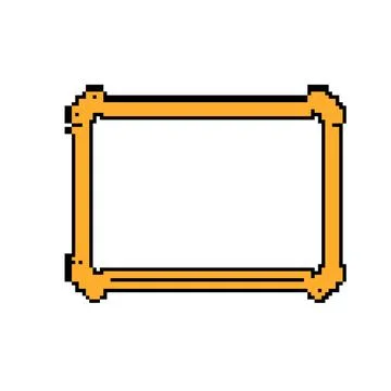 Intricate victorian border frame pixel art vector illustration Stock Illustration