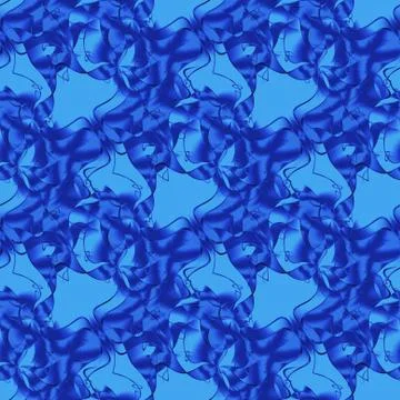 Intricate wavy lines pattern in blue shades Stock Illustration