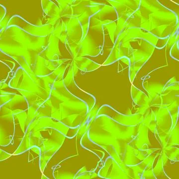 Intricate wavy lines pattern lime green and olive green with light blue Illustrazione stock