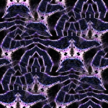 Intricate wavy stripes pattern purple blue violet black gray Stock Illustration