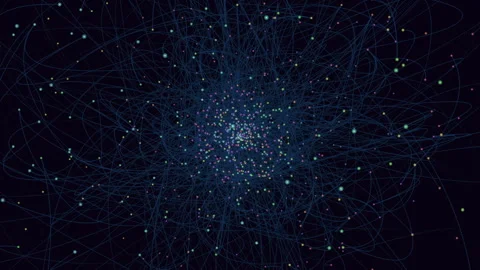 An intricate web of interconnected lines and nodes representing a complex Stock Footage 275577368