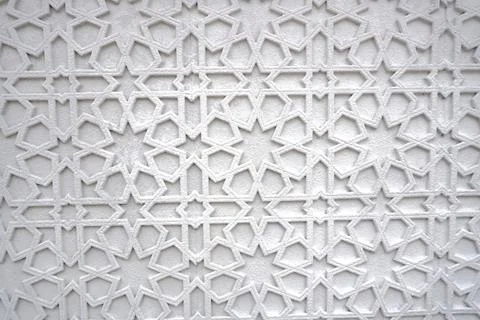 Intricate white geometric pattern Stockfoto's