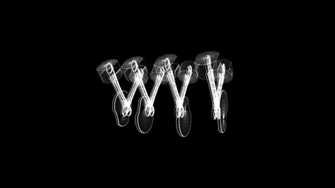 Intricate White Wireframe Engine Design on Black Background with Dynamic Moti 動画素材 341778618