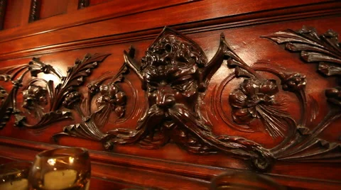Intricate Woodwork Stock Footage 40807062