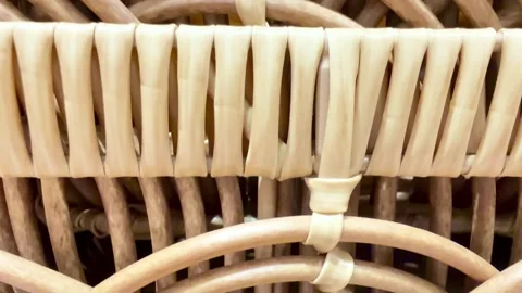 An Intricate Woven Pattern Created from Natural Rattan, Celebrating Artistry and Stock Footage 304837452