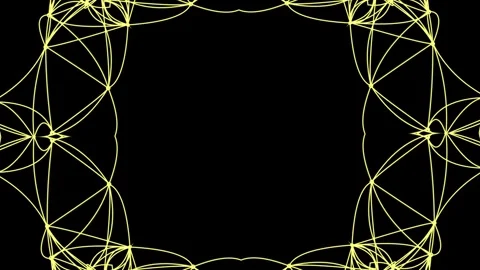 Intricate yellow geometric pattern with dark background Stock Footage 329952289