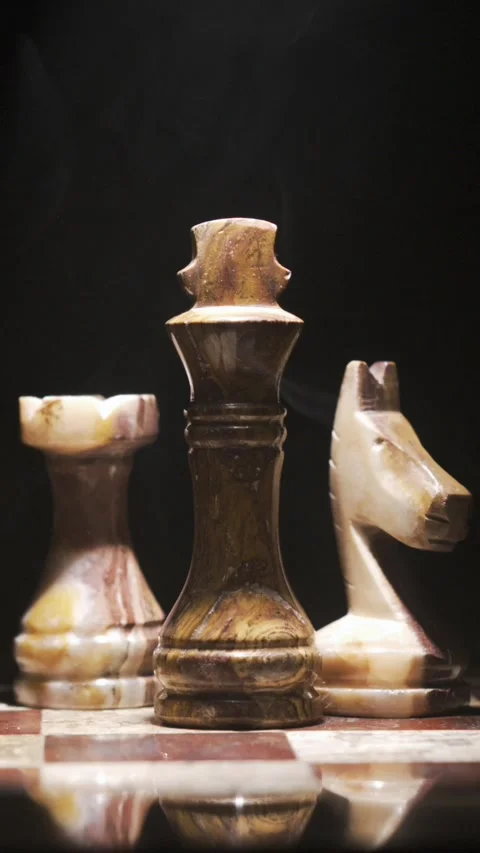 Intriguing Chess Pieces Displayed With Elegance and Artistry Stock Footage 338141708
