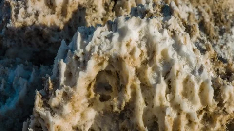 Intriguing Close-Up of Salt Formations Stock Footage 284866008