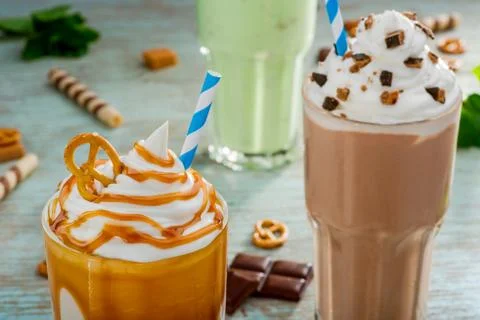 Intriguing combination in milkshake Stock Photos