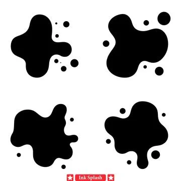Intriguing Ink Splash Vector Pack  Add Visual Interest to Your Design Project Stock Illustration