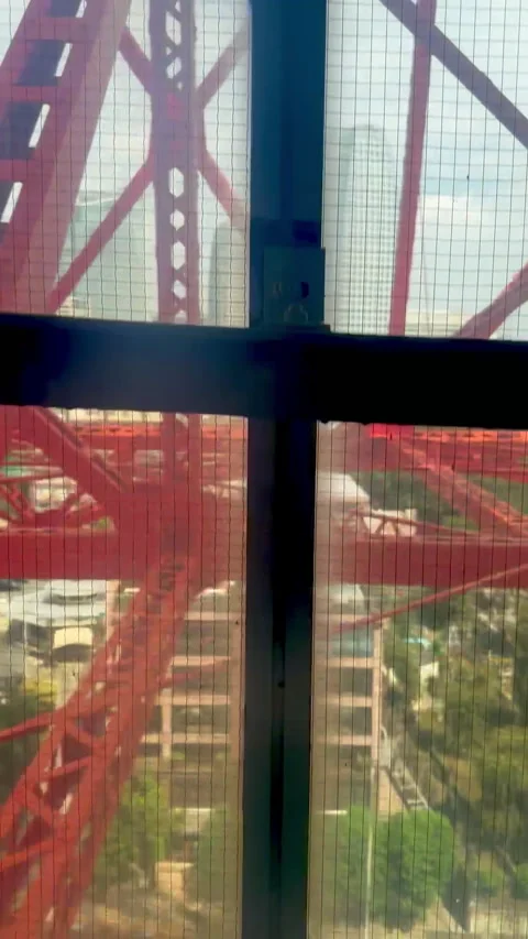 An intriguing perspective of the iconic Tokyo Tower Stock Footage 314115379
