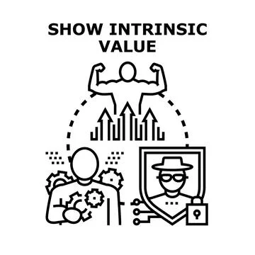 Intrinsic value development revealing inner strength and safety Stock Illustration