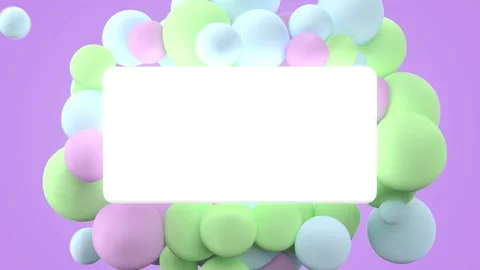 Intro Animation video with bubbles flying up to a rectangle glowing space Stock Footage 154860323