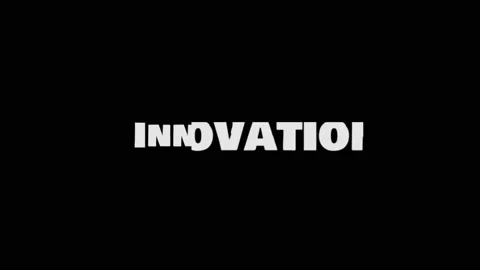Intro on black background - Innovation. Pop-up text screen saver with text Stock Footage 165994867