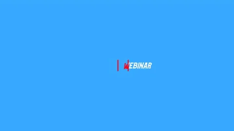 Intro on blue background. Pop-up text screen saver with text Live Webinar for Stock Footage 158557591