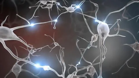 Intro Brain Impulses. Neuron System. Transferring Pulses And Generating Stockillustratie